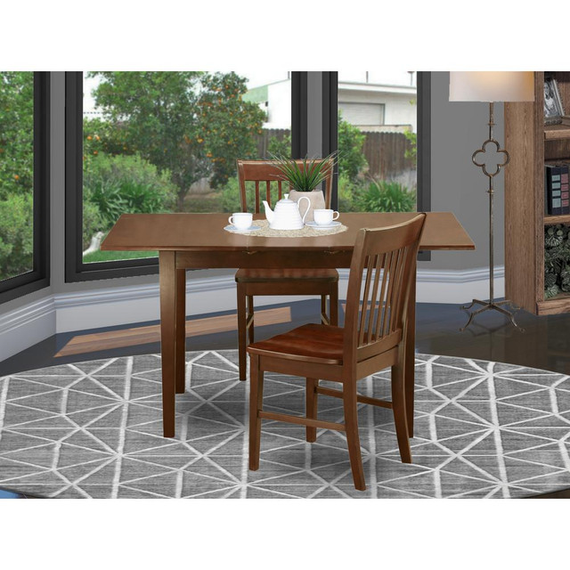 3  Pc  Kitchen  nook  Dining  set  -  Table  with  a  12in  leaf  and  2  Dining  Chairs