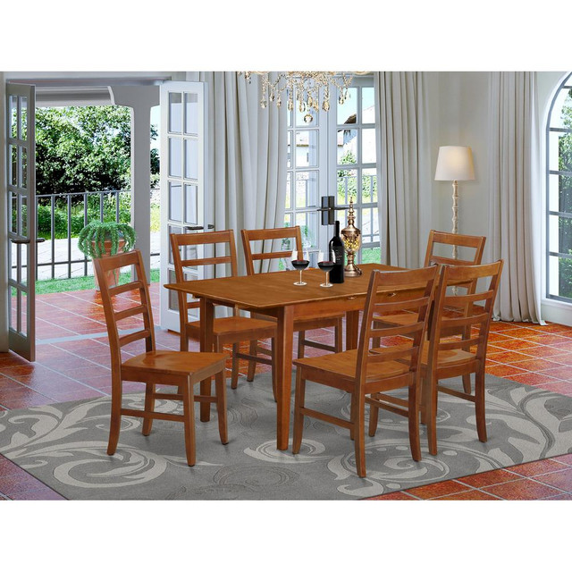 7  Pc  Table  and  chair  set  Table  with  Leaf  and  6  Kitchen  Chairs
