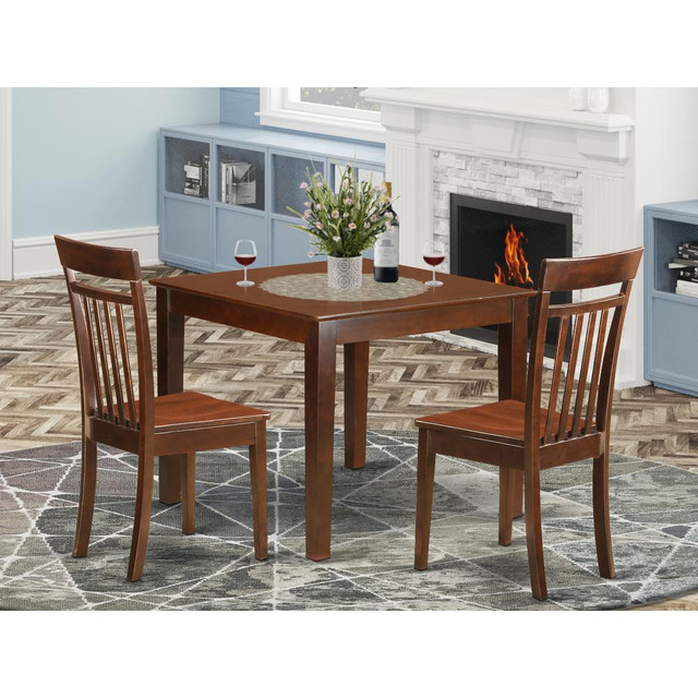 3  PC  Dinette  Table  set  with  a  Dining  Table  and  2  Dining  Chairs  in  Mahogany