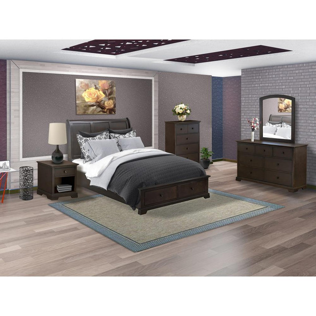 Cordova 5-Pc Bedroom Set Consists of a Wooden Queen Bed