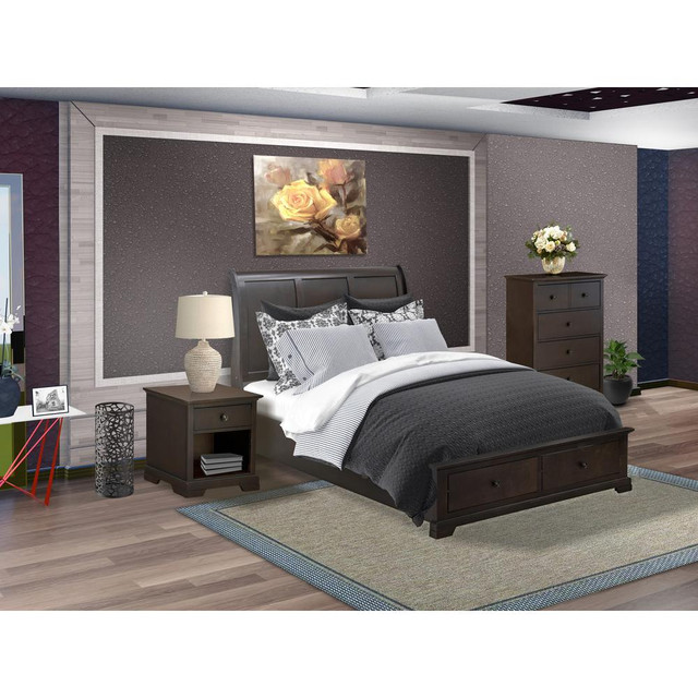 Cordova 3-Piece Queen Size Bed Set Includes a Wooden Queen Bed