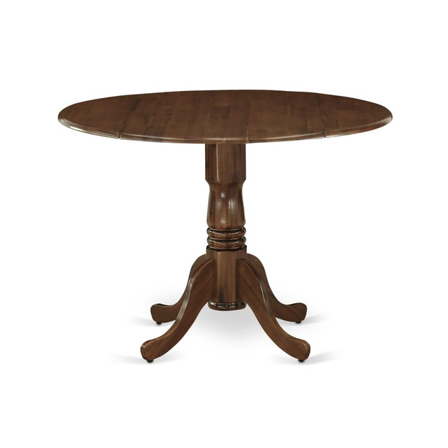 3 Piece Dining Set Consists of a Round Kitchen Table with Dropleaf