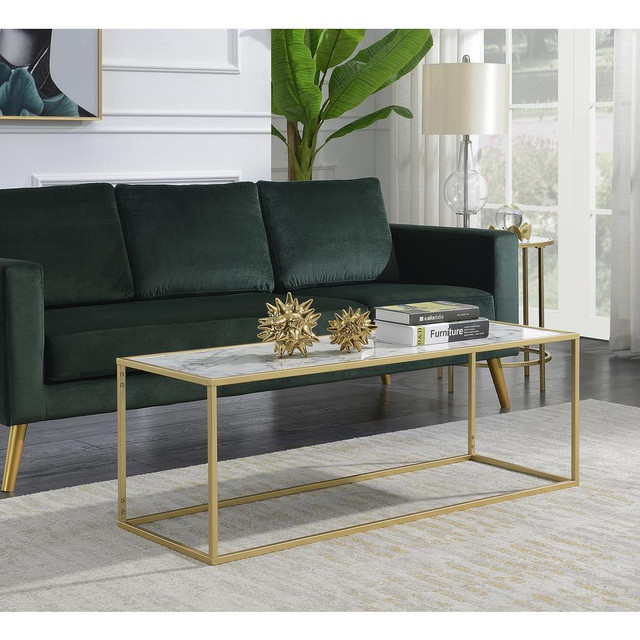 Gold Coast Faux Marble Rectangle Coffee Table