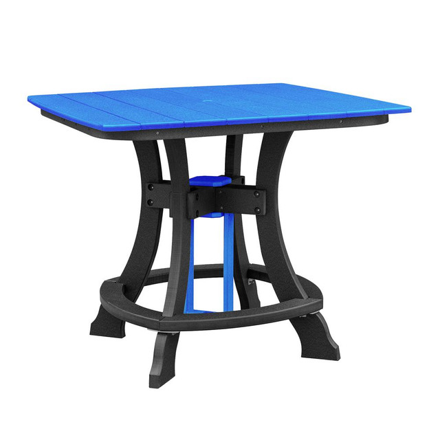 OS Home and Office Model 44S-C-BBK Counter Height Square Table in Blue with Black Base