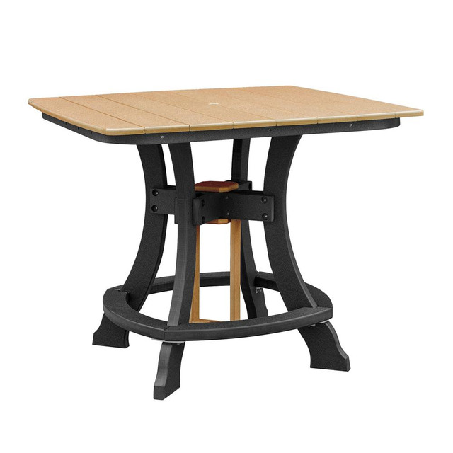 OS Home and Office Model 44S-C-CBK Counter Height Square Table in Cedar with Black Base