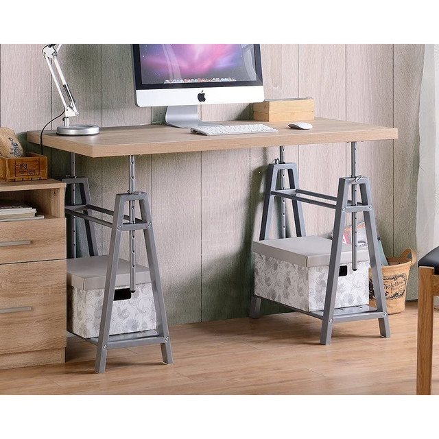 Adjustable Height Writing Desk with Sturdy Metal Base