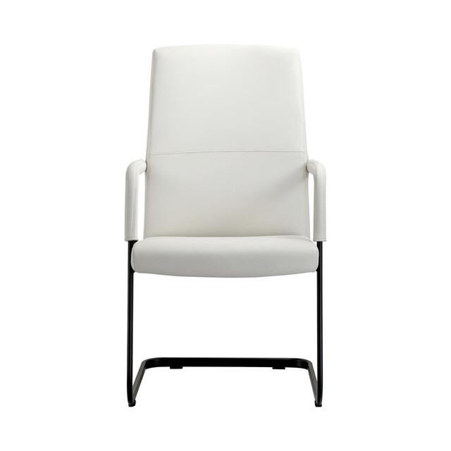 Evander Office Guest Chair in White Leather