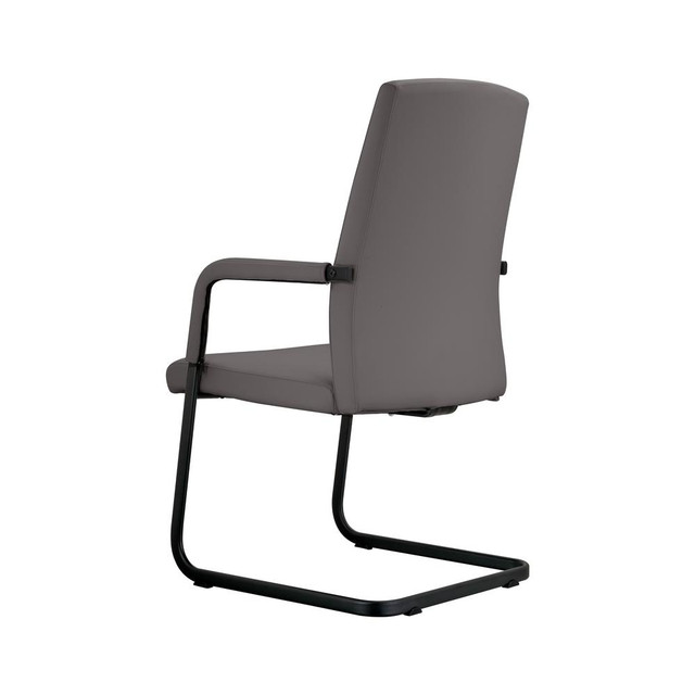 Evander Office Guest Chair in Grey Leather