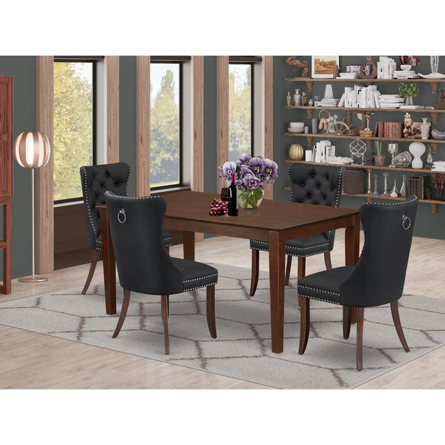 5 Piece Kitchen Table Set Consists of a Rectangle Dining Room Table
