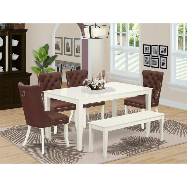 6 Piece Dining Room Furniture Set Contains a Rectangle Kitchen Dining Table