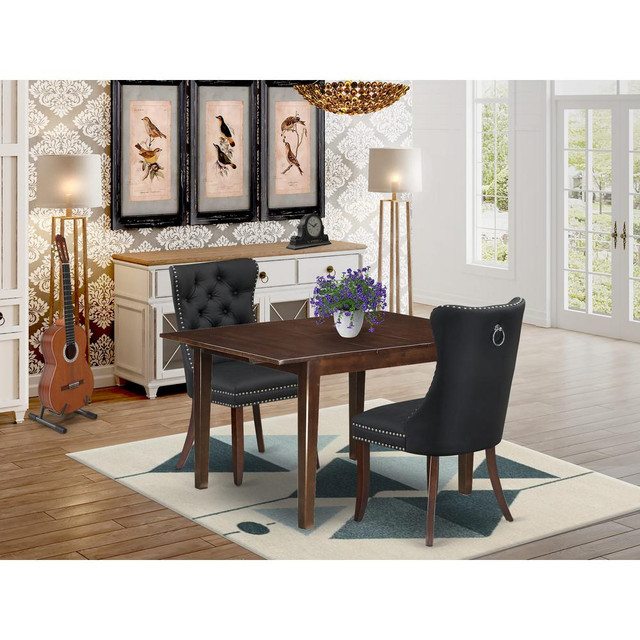 3 Piece Dining Set Consists of a Rectangle Kitchen Table with Butterfly Leaf