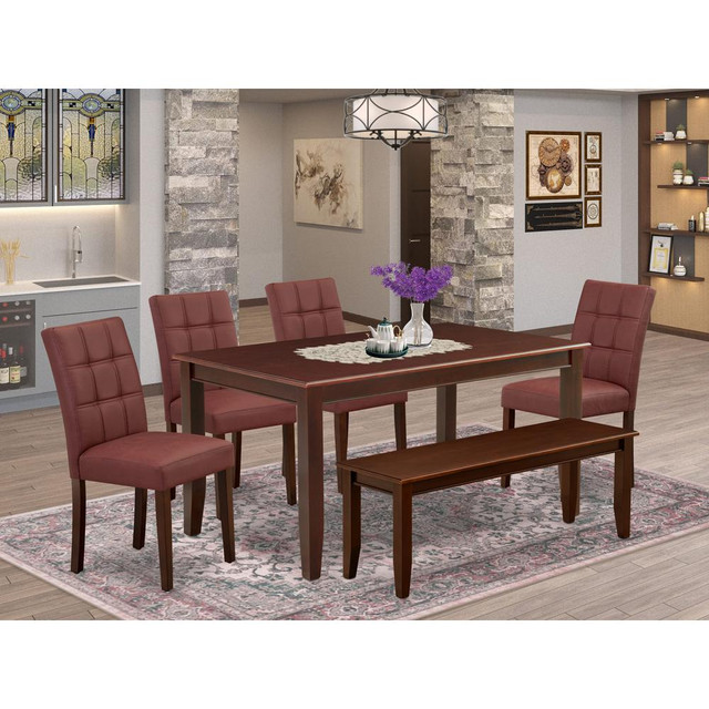 6 Piece Dining Room Set contain A Wood Table