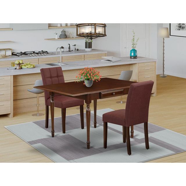 3 Piece Kitchen Dining Table Set contain A Wooden Dining Table