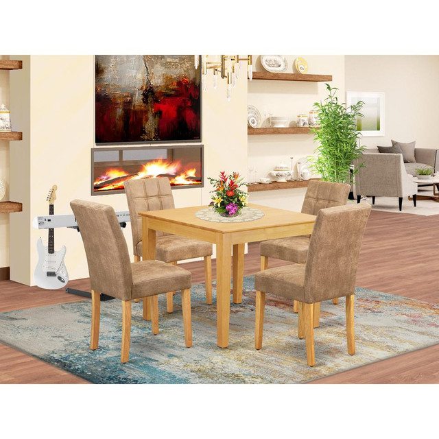 5 Piece Modern Dining Table Set consists A Mid Century Modern Table