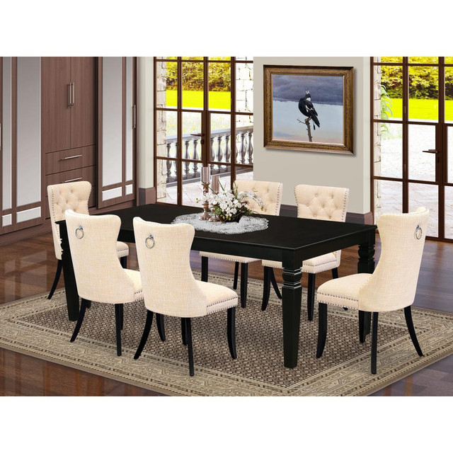 7 Piece Kitchen Table Set Consists of a Rectangle Dining Table