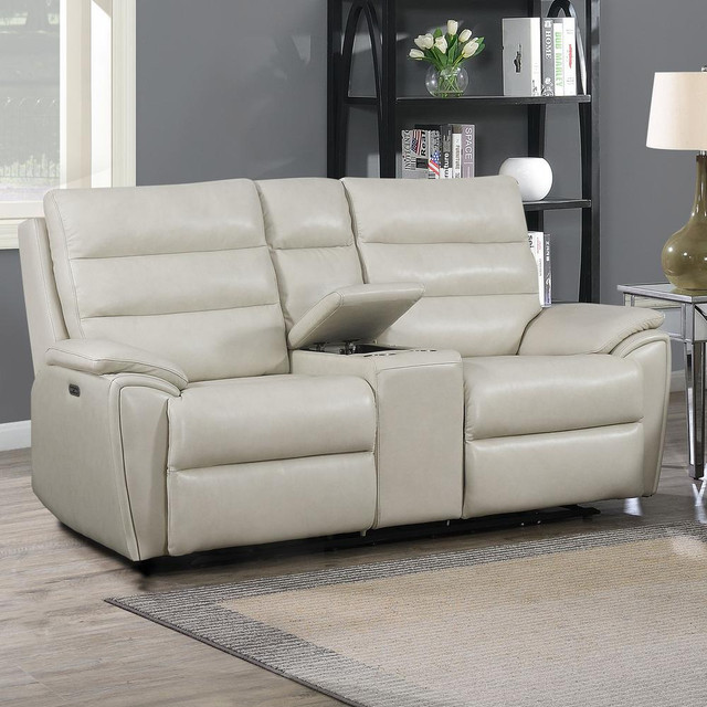 Duval Power Console Loveseat - Ivory