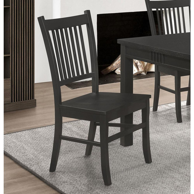 Marbrisa Slat Back Dining Side Chair Matte Black (Set of 2)