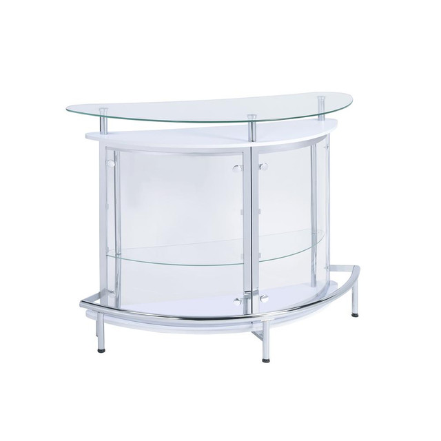 Amarillo 2-tier Bar Unit White and Chrome