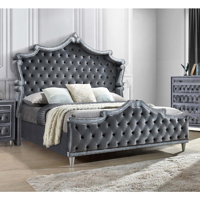 Antonella Upholstered Tufted California King Bed Grey