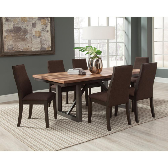 Spring Creek 5-piece Dining Room Set Natural Walnut and Chocolate Brown