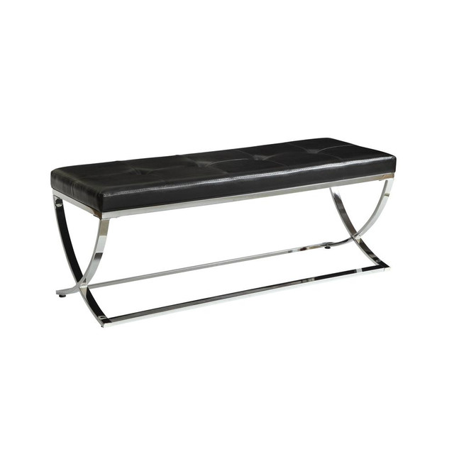 Walton Rectangle Upholstered Tufted Bench Black