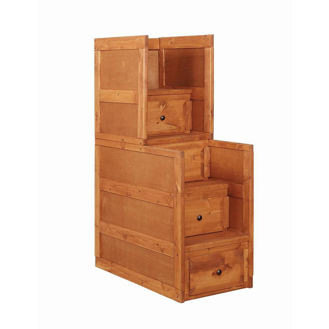 Wrangle Hill 4-drawer Stairway Chest Amber Wash