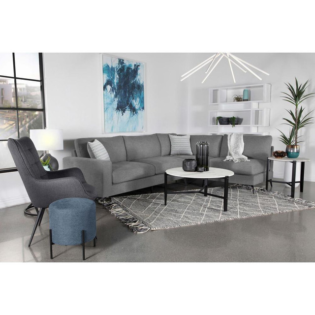 Clint Upholstered Sectional with Loose Back Grey