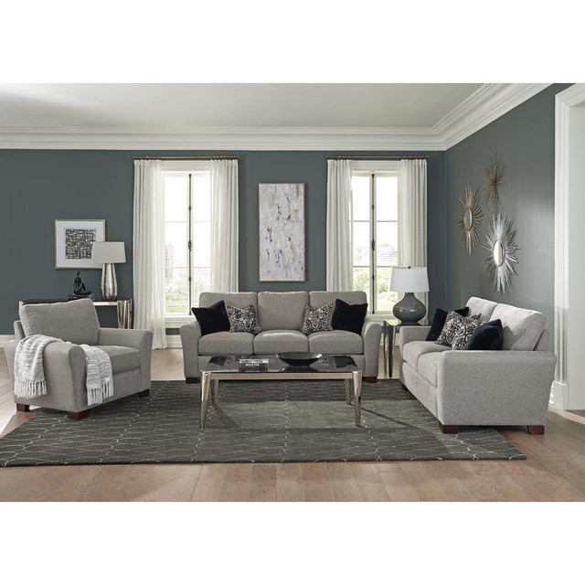 Drayton 2-piece Flared Arm Upholstered Living Room Set Warm Grey