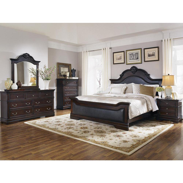 Cambridge Carved Bedroom Set Cappuccino