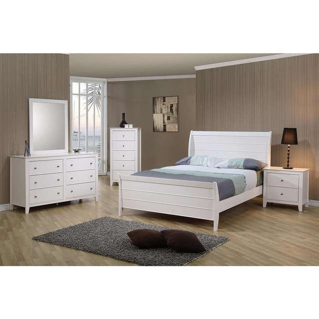 Selena Bedroom Set Sleigh Headboard Buttermilk