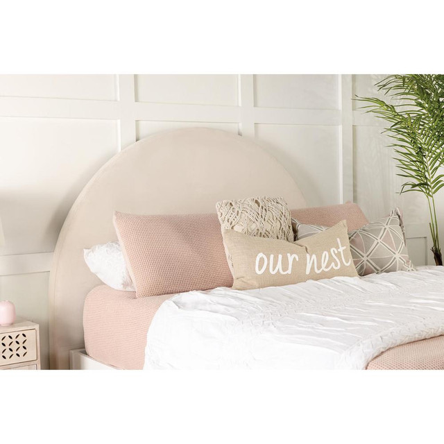 June Upholstered Arched Twin Headboard Ivory