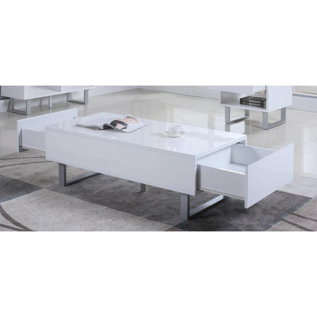 Atchison 2-drawer Coffee Table High Glossy White