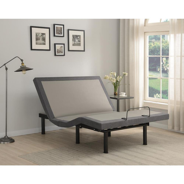 Clara Eastern King Adjustable Bed Base Grey and Black