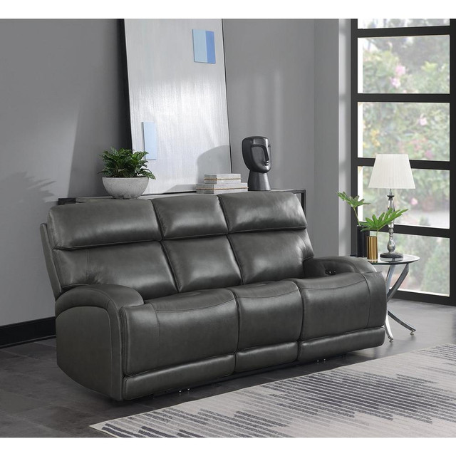 Longport Upholstered Power Sofa Charcoal