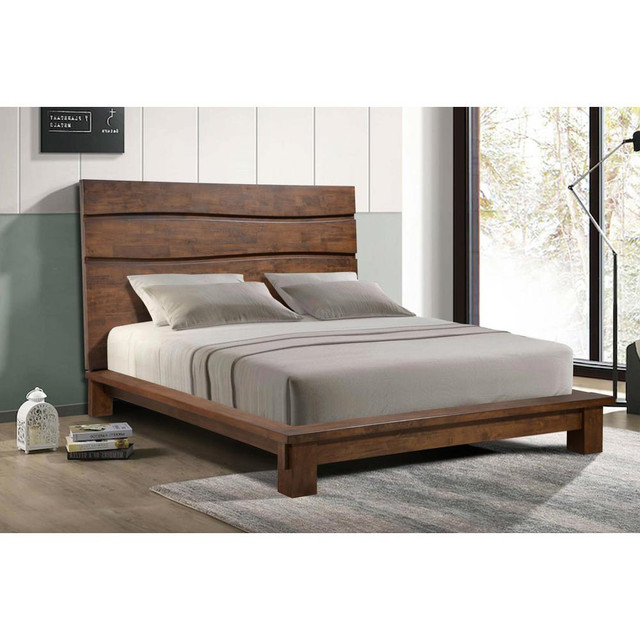 Genevieve Queen Platform Bed Dark Brown