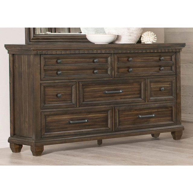 Bennington Rectangular 7-drawer Dresser Acacia Brown