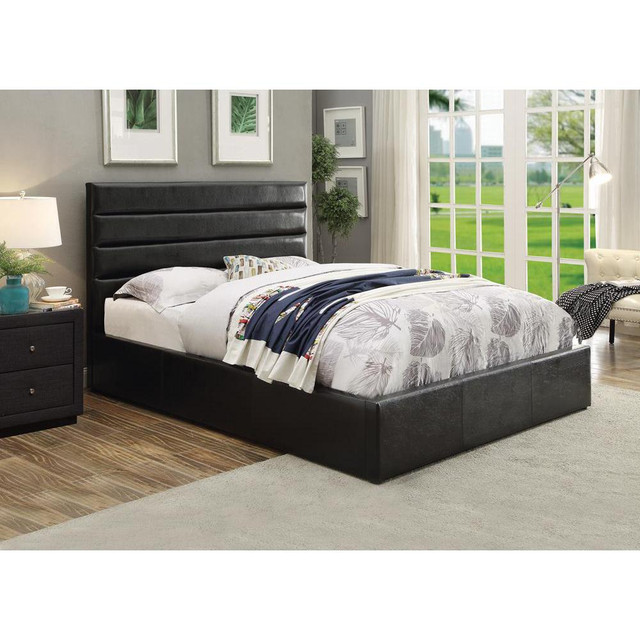 Riverbend Queen Upholstered Storage Bed Black