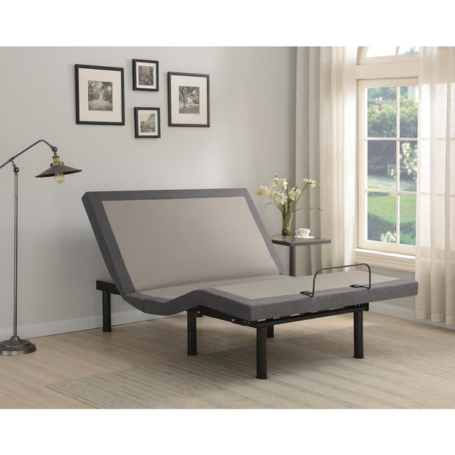 Negan Full Adjustable Bed Base Grey and Black