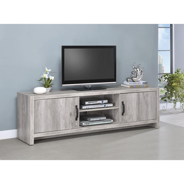 Burke 2-door TV Console Grey Driftwood