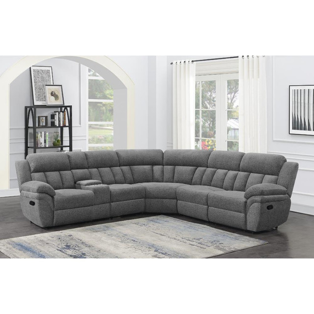 Bahrain 6-piece Upholstered Motion Sectional Charcoal