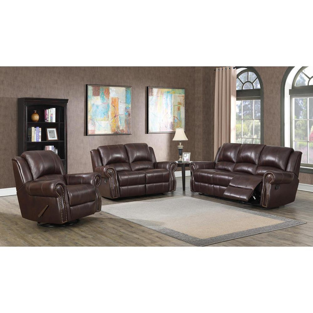 Sir Rawlinson Upholstered Living Room Set Dark Brown