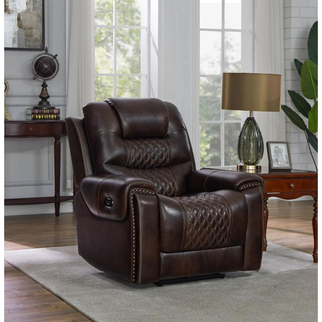 North Motion Collection Power2 Recliner Transitional, Dark Brown