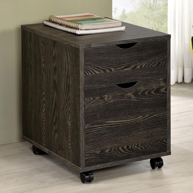 Noorvik 2-drawer Mobile File Cabinet Dark Oak