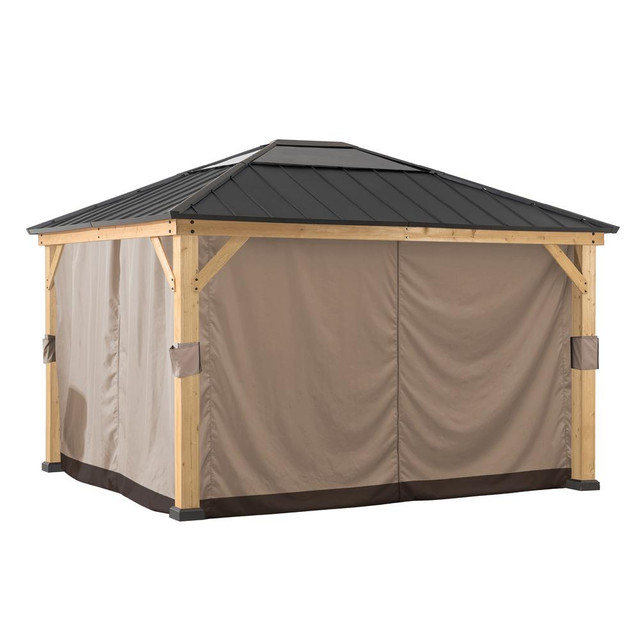 Universal Curtains and Mosquito Netting for 13×15ft Wood Framed Gazebos