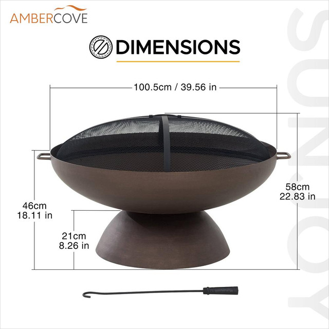 Outdoor Patio Round Bowl Shaped Copper Wood Burning Steel Fire Pit