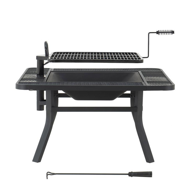 Grill Fire Pit for Outside, Outdoor Wood Burning Firepit
