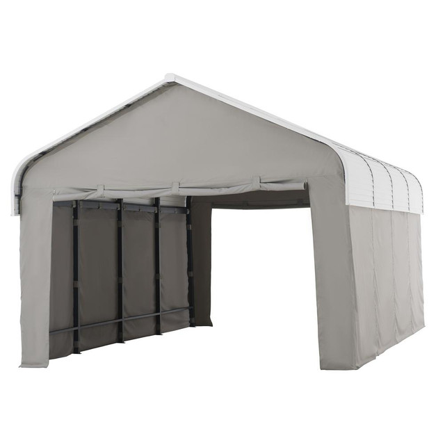 Sunjoy 20 ft. x 12 ft. Rockland Carport with Fabric Enclosure