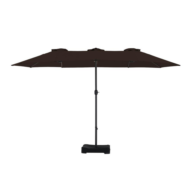 Sunjoy Triple Canopy Umbrella with Umbrella Base - Brown