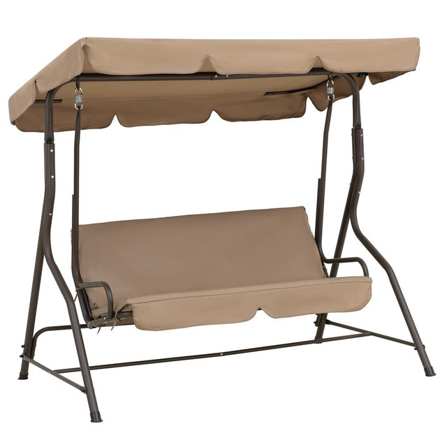 Sunjoy Brown 2-Seat Swing with Tilt Canopy