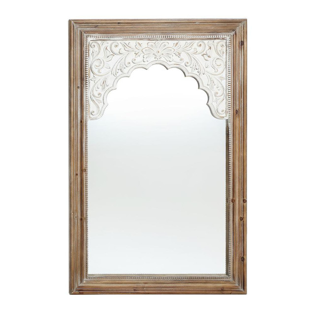 Wood Framed Rectangular Accent Wall Mirror
